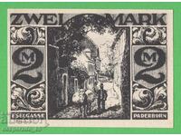 (¯`'•.¸NOTGELD (гр. Paderborn) 1921  UNC -2 марки¸.•'´¯)