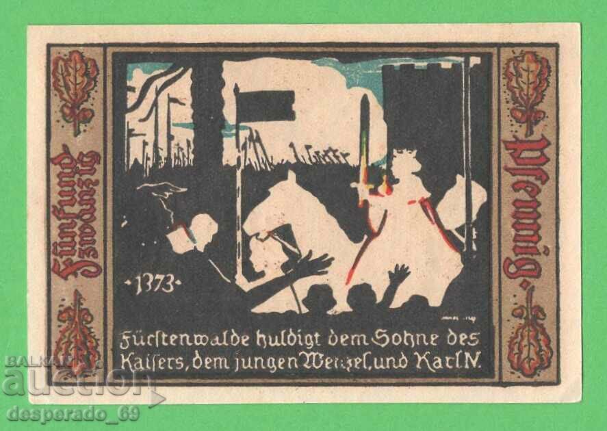 (¯`'•.¸NOTGELD (City of Fürstenwalde) 1921 UNC -25 Pfennig •'´¯)