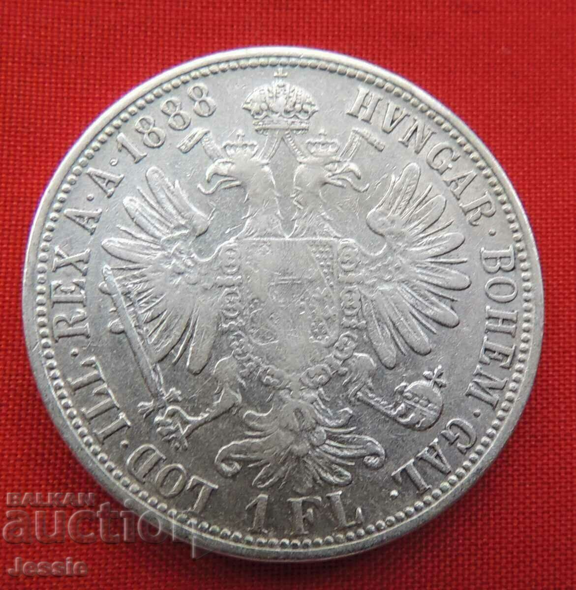 1 florin 1888 Austria-Hungary silver