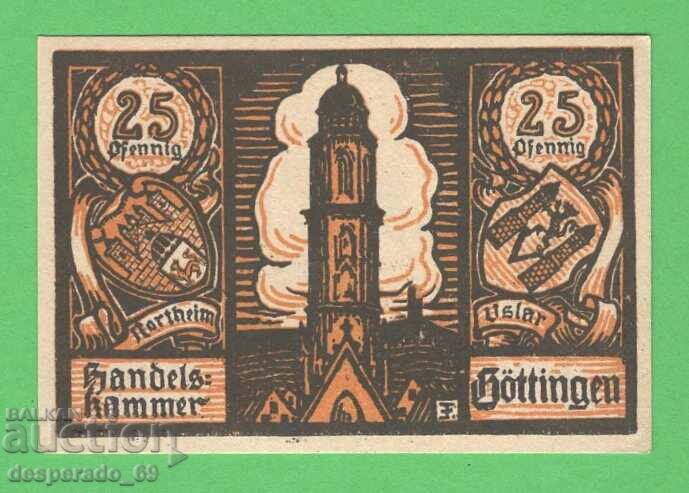 (¯`'•.¸NOTGELD (Göttingen) 1920 UNC -25 pfennig¸.•'´¯)