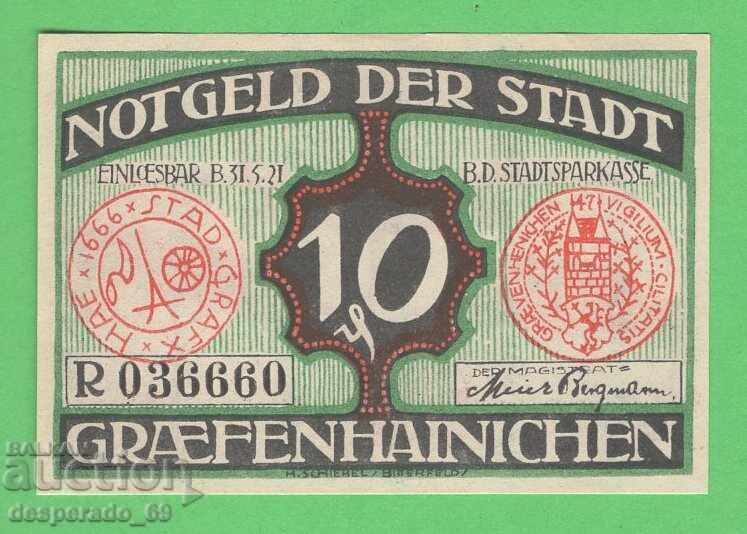 (¯`'•.¸NOTGELD (gr. Gräfenhainichen) 1921 UNC -10 pfennig ¯) with price 2.60 BGN | € 1.33