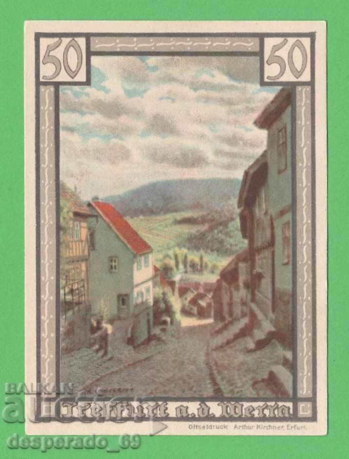 (¯`'•.¸NOTGELD (orașul Treffurt) 1921 UNC -50 pfennig¸.•'´¯)