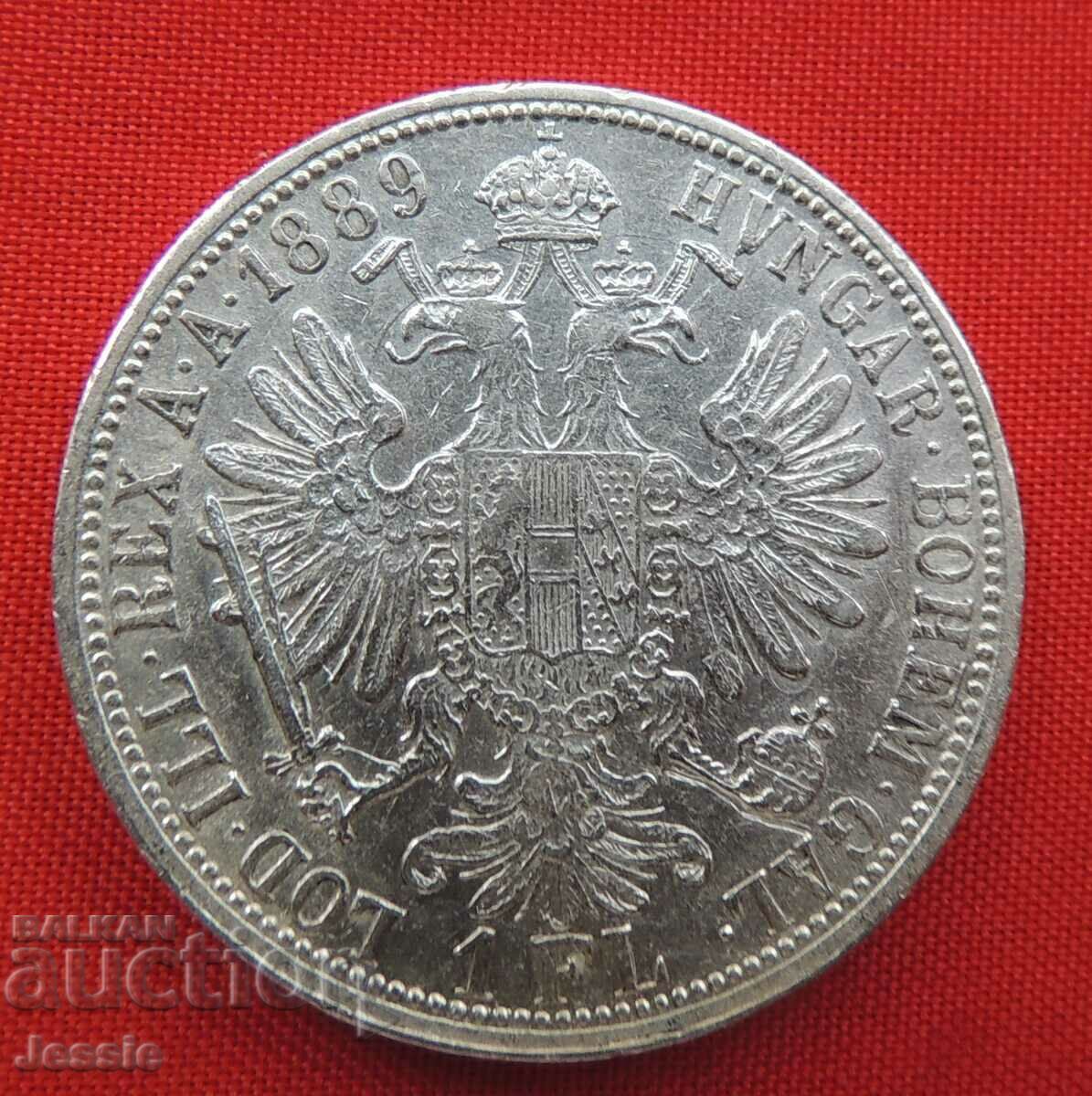 1 florin 1889 Austria-Hungary silver