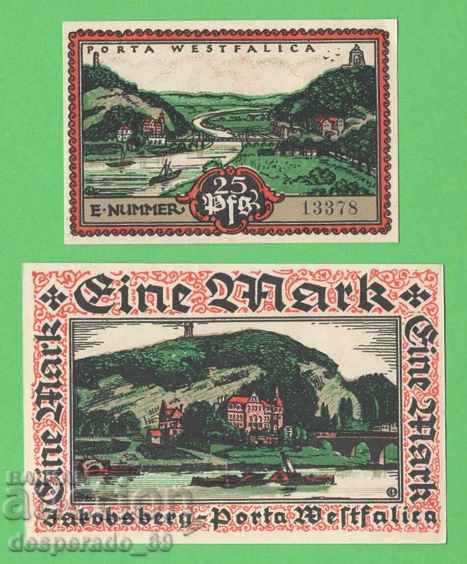 (¯`'•.¸NOTGELD (city Hausberge) 1921 UNC -2 pcs. banknotes •'´¯) with price 5.60 BGN | € 2.86 (¯`'•.¸NOTGELD (city Hausberge) 1921 UNC -2 pcs. banknotes •'´¯) with price 5.60 BGN | € 2.86