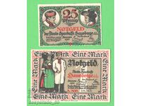 (¯`'•.¸NOTGELD (orașul Hausberge) 1921 UNC -2 buc. bancnote •'´¯)
