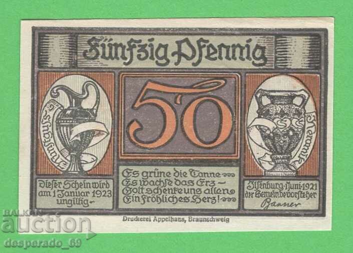 (¯`'•.¸NOTGELD (city Ilsenburg) 1921 UNC -50 pfennig¸.•'´¯) with price 2.40 BGN | € 1.23 (¯`'•.¸NOTGELD (city Ilsenburg) 1921 UNC -50 pfennig¸.•'´¯) with price 2.40 BGN | € 1.23