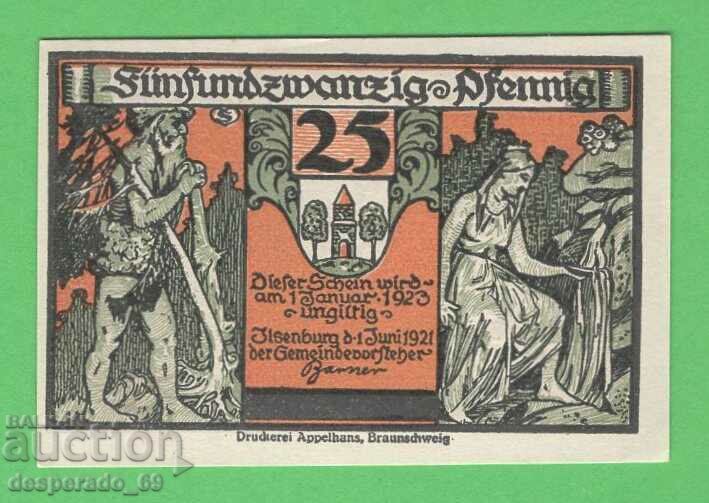 (¯`'•.¸NOTGELD (city Ilsenburg) 1921 UNC -25 pfennig¸.•'´¯) with price 2.40 BGN | € 1.23 (¯`'•.¸NOTGELD (city Ilsenburg) 1921 UNC -25 pfennig¸.•'´¯) with price 2.40 BGN | € 1.23