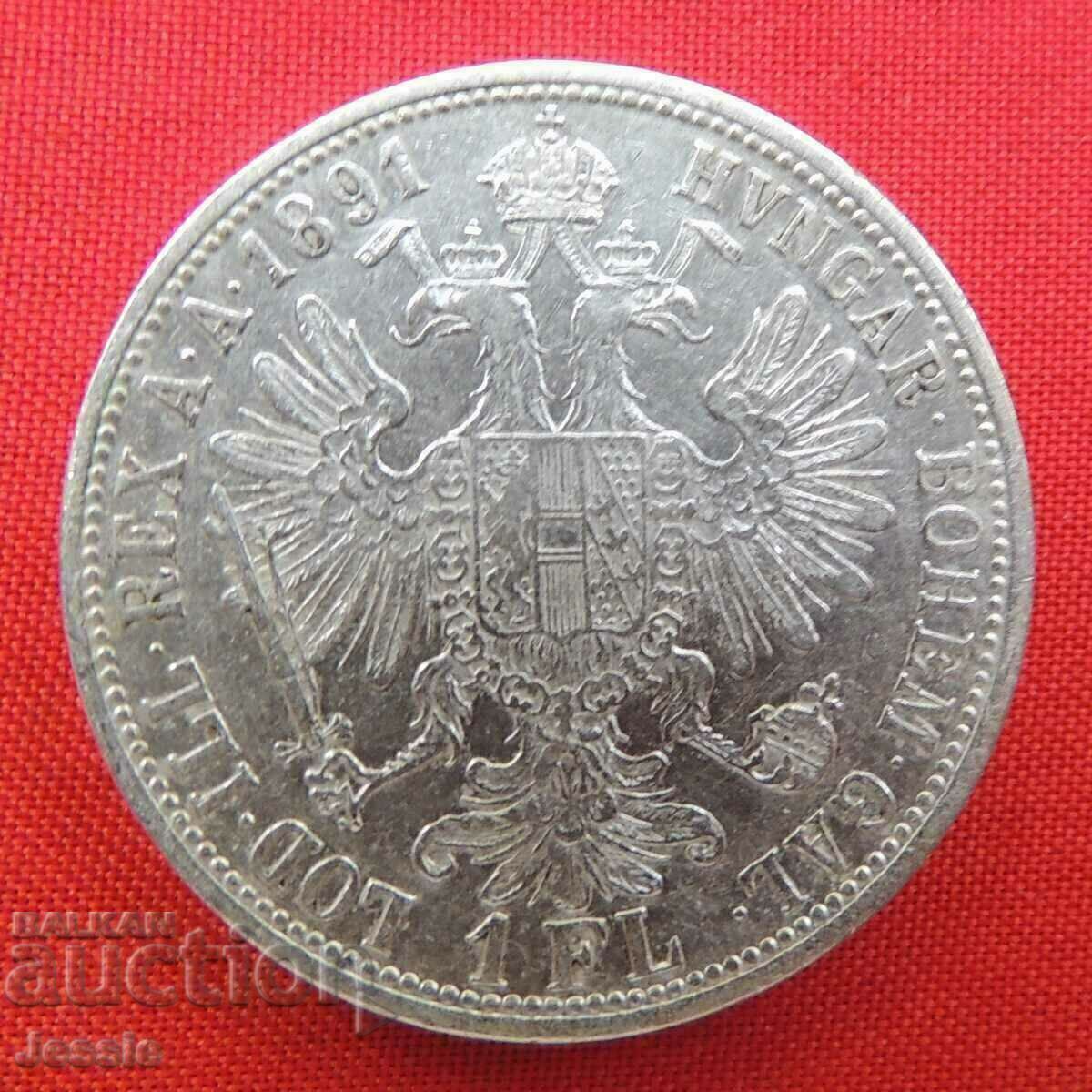 1 florin 1891 Austria-Hungary silver