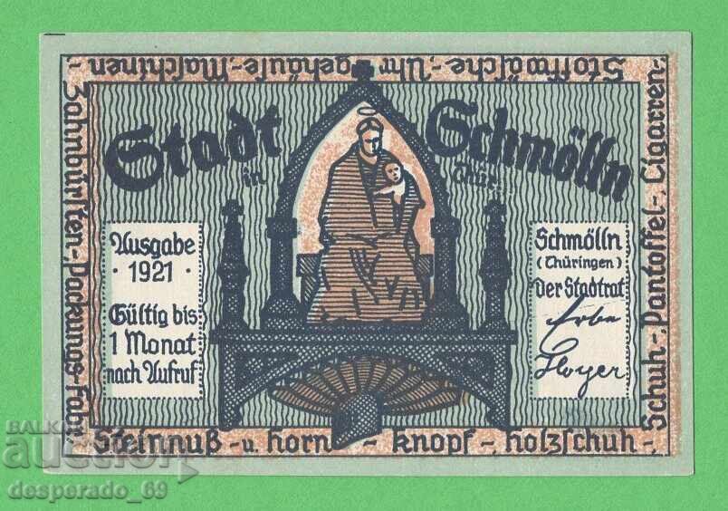 (¯`'•.¸NOTGELD (city Schmölln) 1921 UNC -50 pfennig¸.•'´¯) with price € 1.30 | 2.54 BGN (¯`'•.¸NOTGELD (city Schmölln) 1921 UNC -50 pfennig¸.•'´¯) with price € 1.30 | 2.54 BGN
