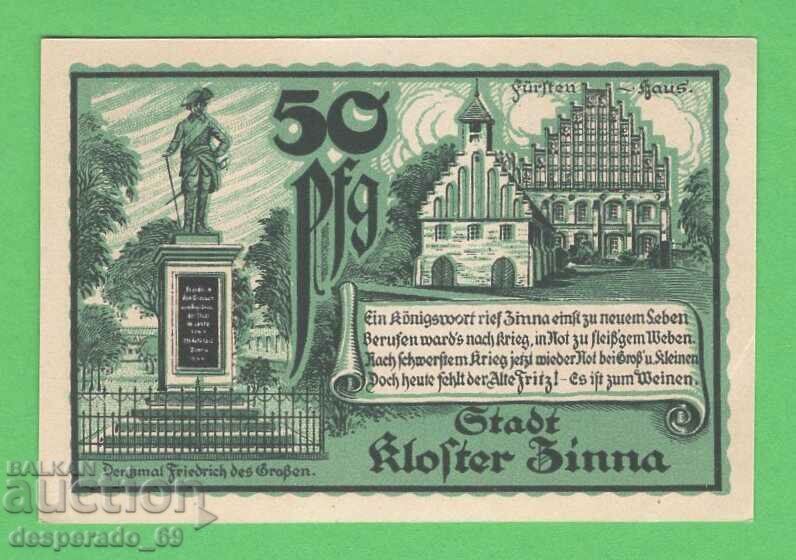 (¯`'•.¸NOTGELD (gr. Kloster Zinna) 1920 UNC -50 pfennig '´¯)