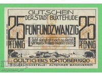 (¯`'•.¸NOTGELD (πόλη Buxtehude) 1920 UNC -25 pfennig¸.•'´¯)