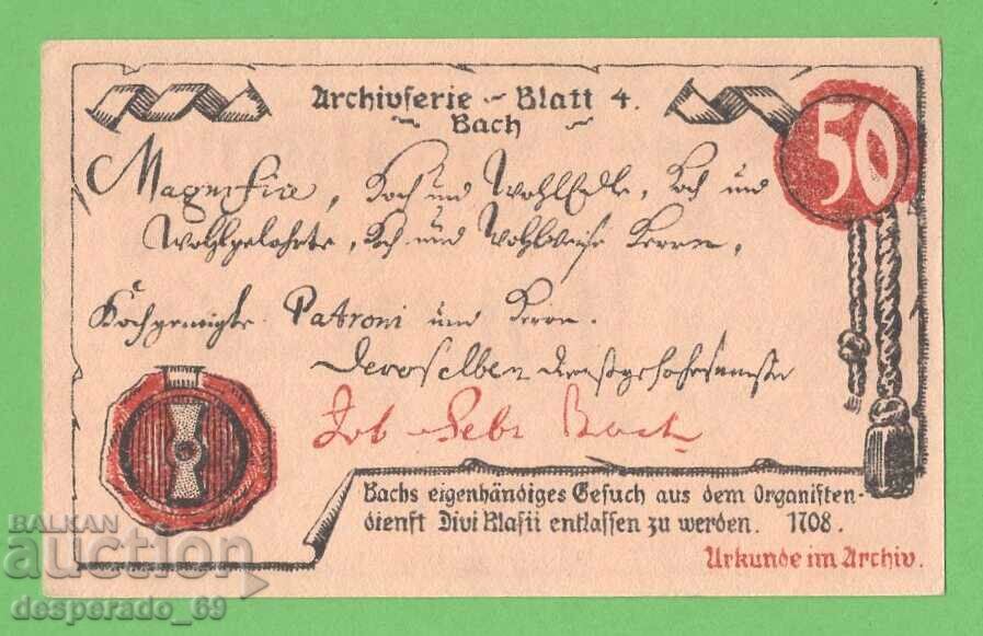(¯`'•.¸NOTGELD (city Mühlhausen) 1921 UNC -50 pfennig¸.•'´¯) with price 3.00 BGN | € 1.53 (¯`'•.¸NOTGELD (city Mühlhausen) 1921 UNC -50 pfennig¸.•'´¯) with price 3.00 BGN | € 1.53