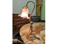 A superb antique French bronze bedside lamp