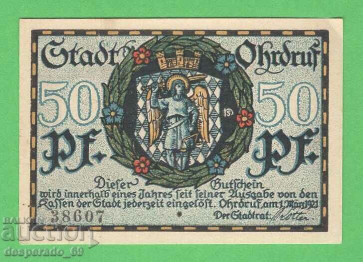 (¯`'•.¸NOTGELD (orașul Ohrdruf) 1921 UNC -50 pfennig¸.•'´¯) cu preț € 1.30 | 2.54 BGN