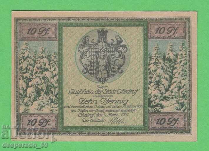 (¯`'•.¸NOTGELD (city Ohrdruf) 1921 UNC -10 pfennig¸.•'´¯) with price 2.50 BGN | € 1.28 (¯`'•.¸NOTGELD (city Ohrdruf) 1921 UNC -10 pfennig¸.•'´¯) with price 2.50 BGN | € 1.28
