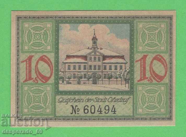 (¯`'•.¸NOTGELD (orașul Ohrdruf) 1921 UNC -10 pfennig¸.•'´¯)
