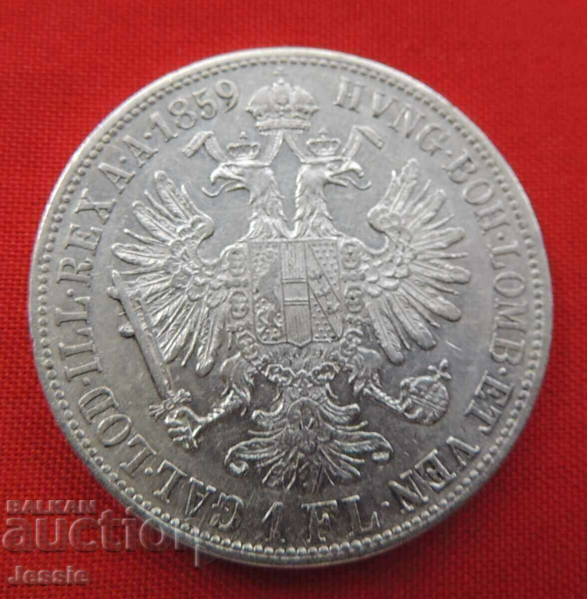1 Florin 1859 B Austria-Hungary Silver 1 Florin 1859 B Austria-Hungary Silver