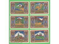 (¯`'•.¸NOTGELD (city of Osnabrück) 1921 UNC -6 pcs. banknotes •'´¯)