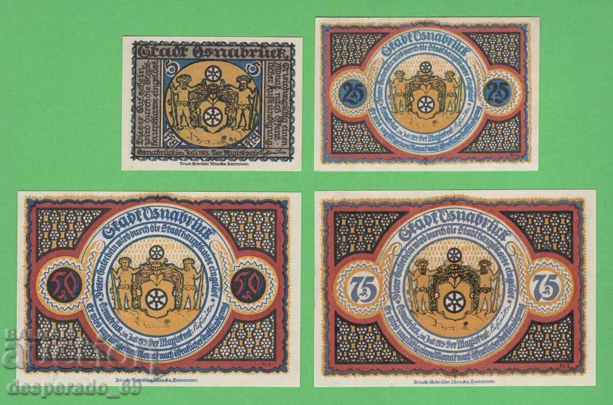 (¯`'•.¸NOTGELD (or. Osnabrück) 1921 UNC - 4 bancnote •'´¯) cu preț € 5.20 | 10.17 BGN (¯`'•.¸NOTGELD (or. Osnabrück) 1921 UNC - 4 bancnote •'´¯) cu preț € 5.20 | 10.17 BGN