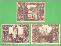 (¯`'•.¸NOTGELD (πόλη Paderborn) 1921 UNC -3 τεμ. τραπεζογραμμάτια •'´¯)