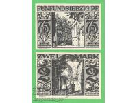 (¯`'•.¸NOTGELD (orașul Paderborn) 1921 UNC -2 buc. bancnote •'´¯)
