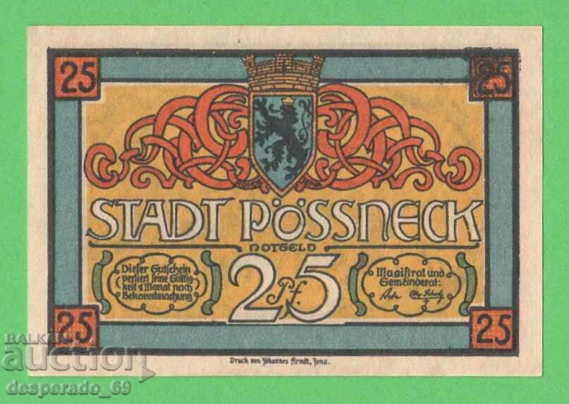 (¯`'•.¸NOTGELD (gr. Pösneck) UNC -25 pfennig¸.•'´¯) with price 2.80 BGN | € 1.43 (¯`'•.¸NOTGELD (gr. Pösneck) UNC -25 pfennig¸.•'´¯) with price 2.80 BGN | € 1.43