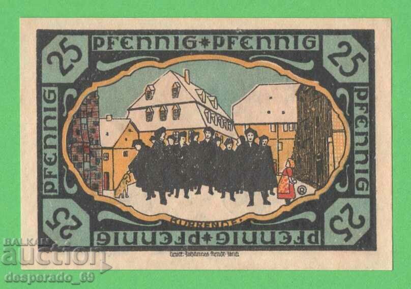 (¯`'•.¸NOTGELD (gr. Pösneck) UNC -25 pfennig¸.•'´¯)