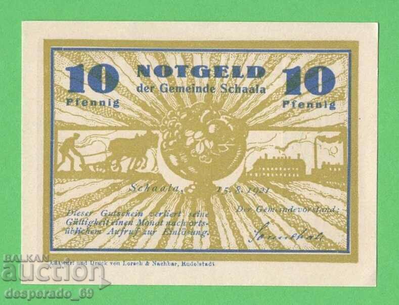 (¯`'•.¸NOTGELD (city Schaala) 1921 UNC -10 pfennig¸.•'´¯) with price 2.80 BGN | € 1.43