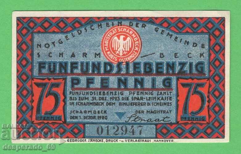 (¯`'•.¸NOTGELD (city Scharmbeck) 1920 UNC -75 pfennig¸.•'´¯) with price 2.50 BGN | € 1.28 (¯`'•.¸NOTGELD (city Scharmbeck) 1920 UNC -75 pfennig¸.•'´¯) with price 2.50 BGN | € 1.28