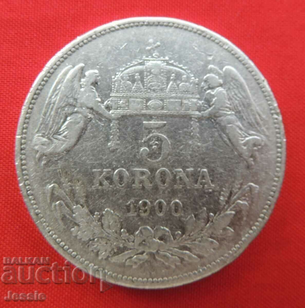5 Korona 1900 KB Austria - Ungaria / pentru Ungaria / argint 5 Korona 1900 KB Austria - Ungaria / pentru Ungaria / argint