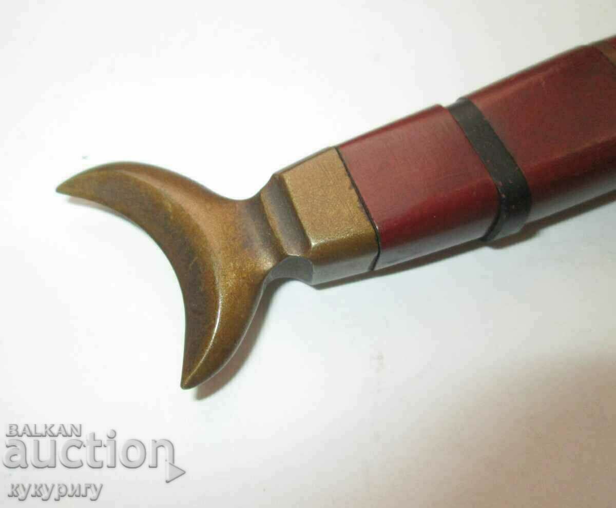 Old antique knife dagger dagger with crescent on the handle with price 300.00 BGN | € 153.39 Old antique knife dagger dagger with crescent on the handle with price 300.00 BGN | € 153.39