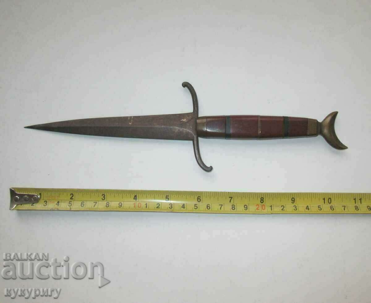 Old antique knife dagger dagger with crescent on the handle - 6 Old antique knife dagger dagger with crescent on the handle - 6