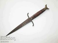 Old antique knife dagger dagger with crescent on the handle