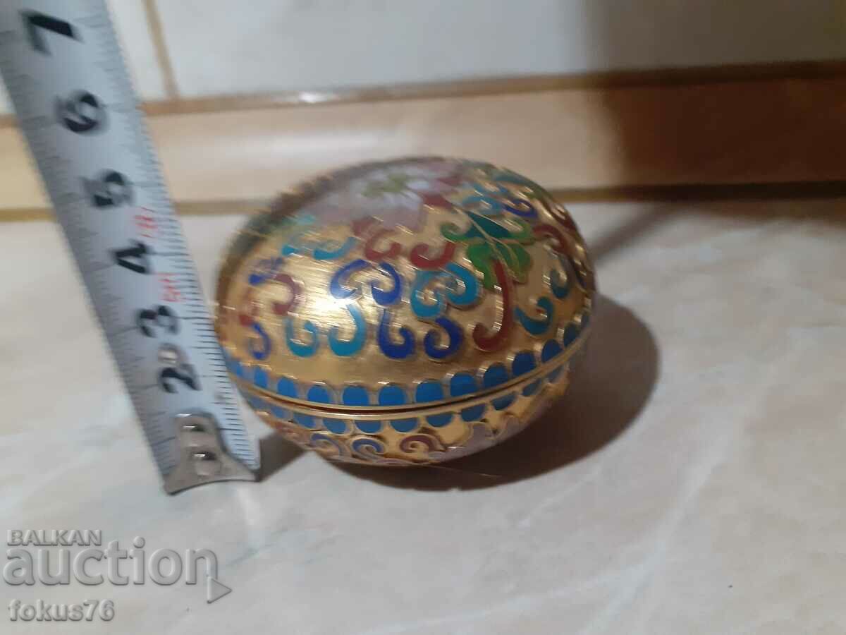 Old bronze jeweler's enamel cloisonné box - 6 Old bronze jeweler's enamel cloisonné box - 6