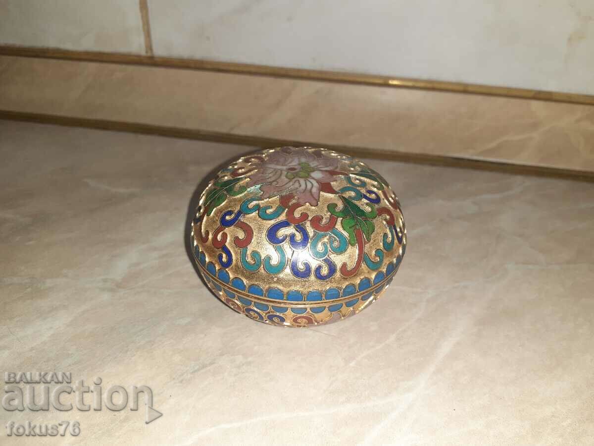 Old bronze jeweler's enamel cloisonné box - 7 Old bronze jeweler's enamel cloisonné box - 7