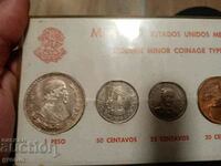 Сребро, Мексико 1964,гланц с документ, лот монети