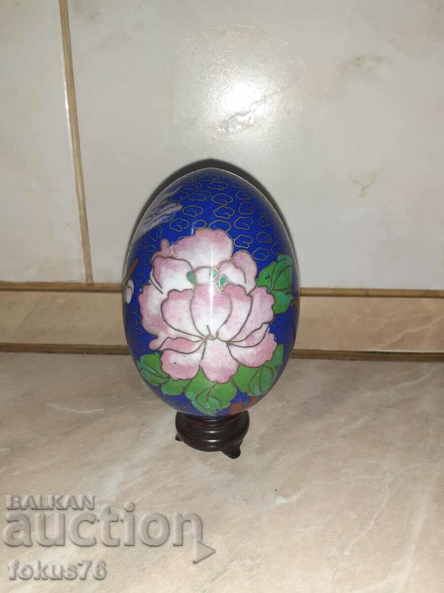 Auction  Large egg with stand - cloisonne - cloisonne