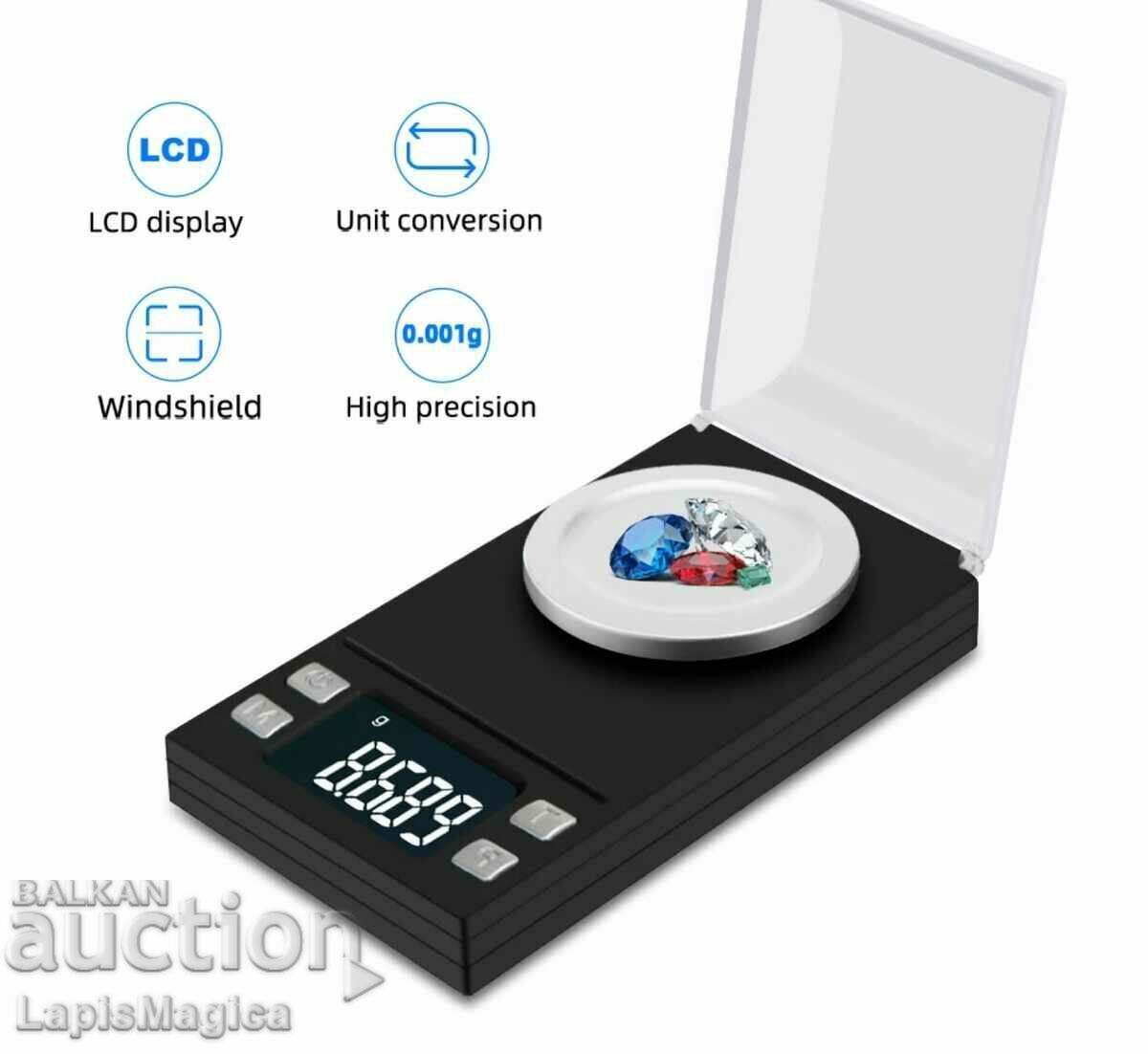 Precision jewelry scales from 0.001g to 20g with price 52.00 BGN | € 26.59 Precision jewelry scales from 0.001g to 20g with price 52.00 BGN | € 26.59