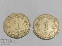 1 κορώνα Ισλανδία 1942 2 τεμ