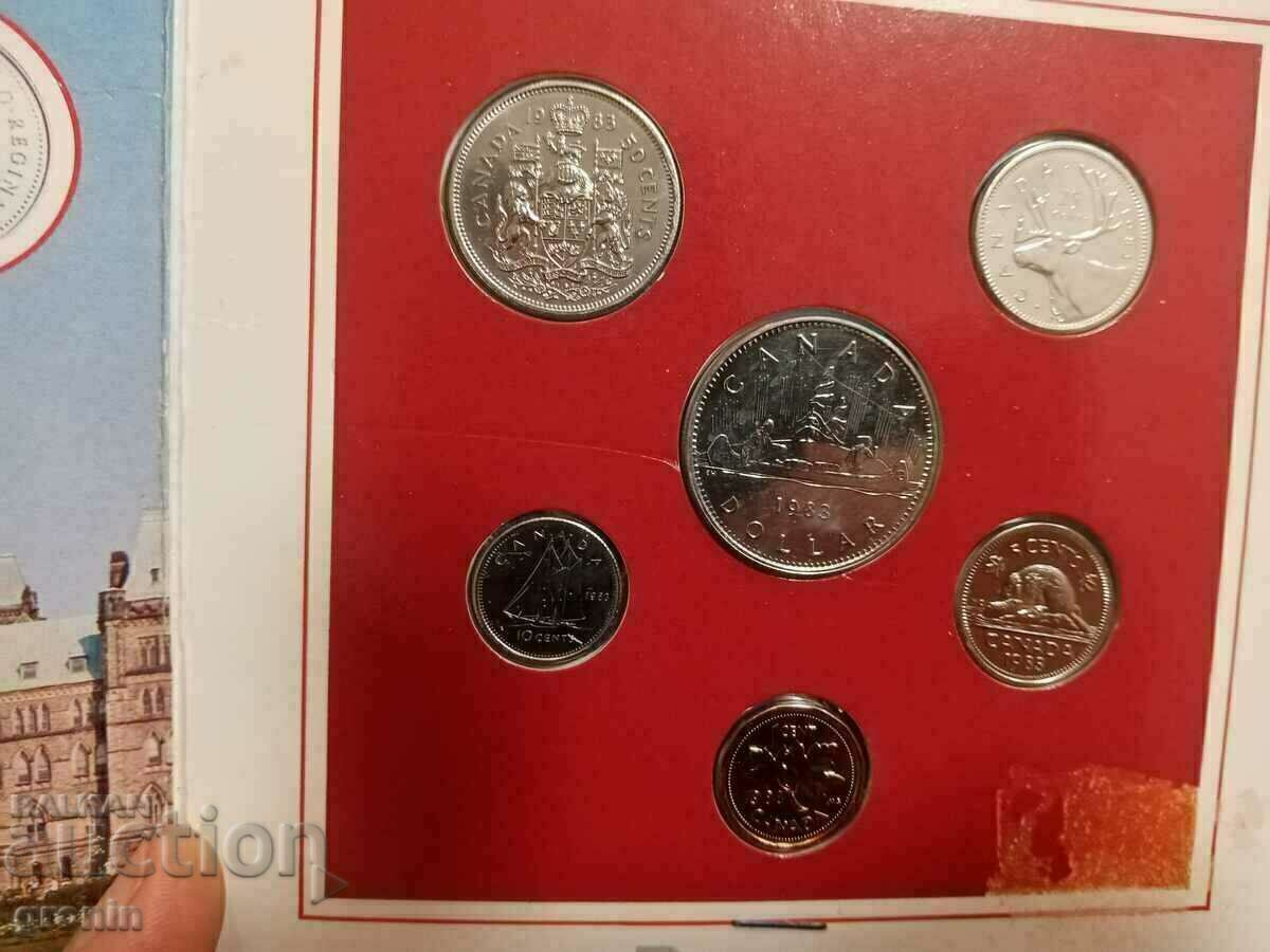 Set Canada Proof coins, mint, document, 1983, glossy - 5 Set Canada Proof coins, mint, document, 1983, glossy - 5