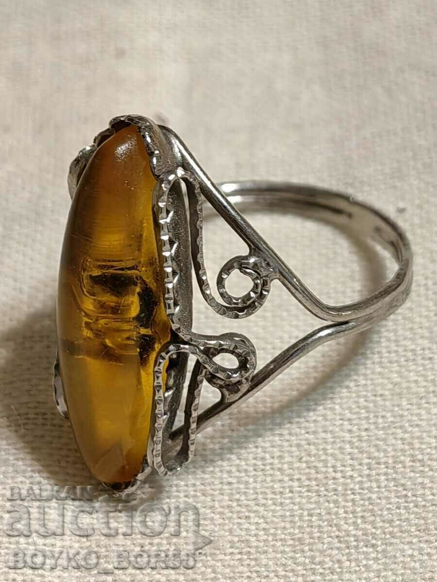 Rare Russian Soc USSR Ladies Melchior Rings with Ambers - 6 Rare Russian Soc USSR Ladies Melchior Rings with Ambers - 6