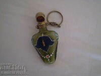 Collectible miniature perfume bottle with enamel