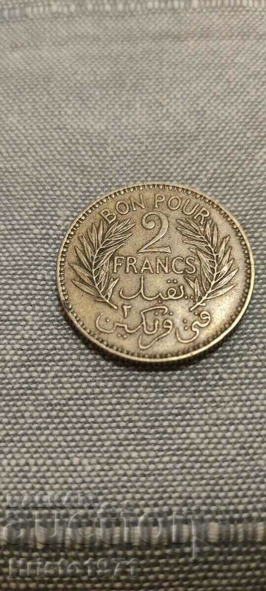 2 franci 1945 - Tunisia