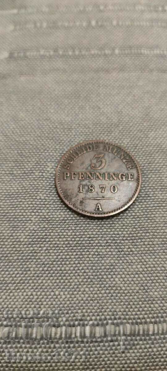 3 Pfennig 1870 - Πρωσία