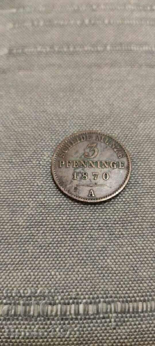 3 Pfennig 1870 - Πρωσία 3 Pfennig 1870 - Πρωσία