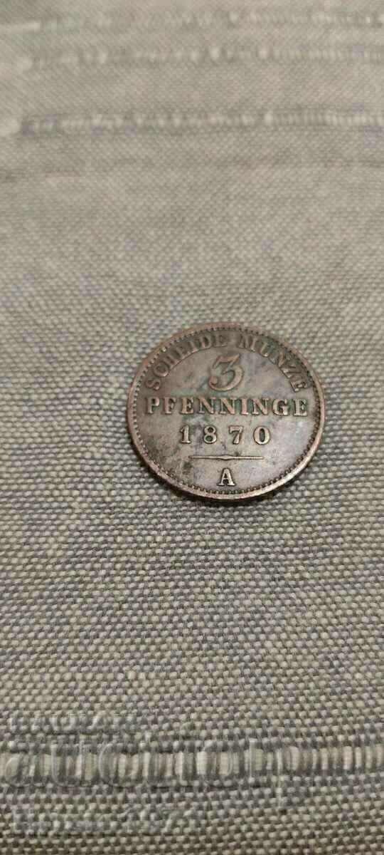 3 Pfennig 1870 - Prusia