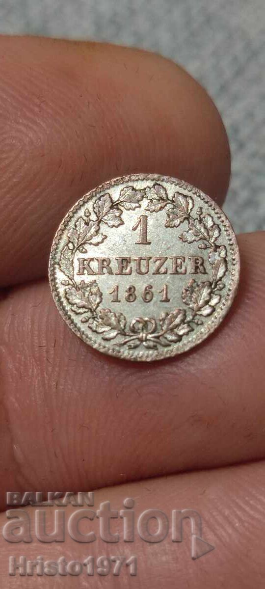 1 Kreuzer 1861 - Bavaria 1 Kreuzer 1861 - Bavaria