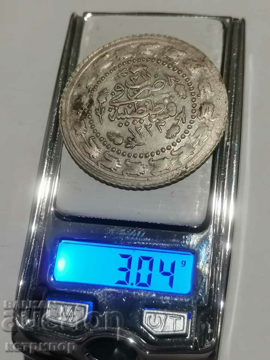 1 1/2 kurusha 1223/31 Turcia Otoman argint
