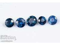 5 Piece Blue Sapphire 0.73ct Heated Round Cut #2