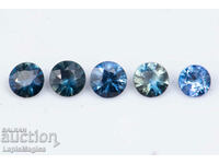 5 Piece Blue Sapphire 0.66ct Heated Round Cut #4